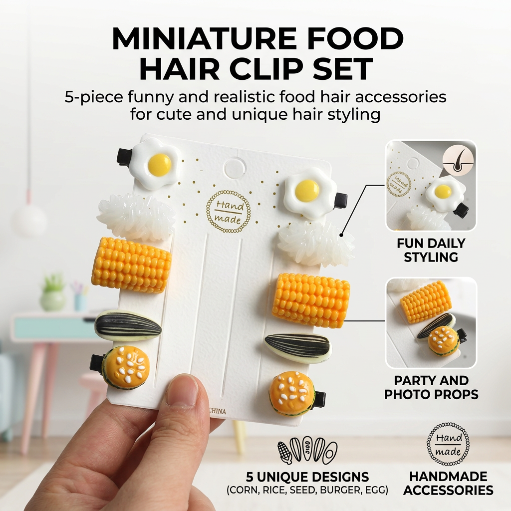 Food Like Snacks - Mini Food Hair Clips Set Realistic
