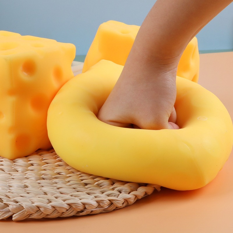 Food Snacks To Eat - Giant Cube Cheese Squeeze Toy Simulation