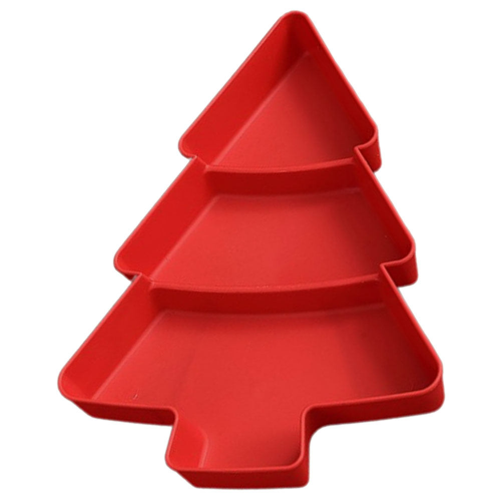 Xmas Food Snacks - Xmas Tree Shaped Compartment Fruit Tray