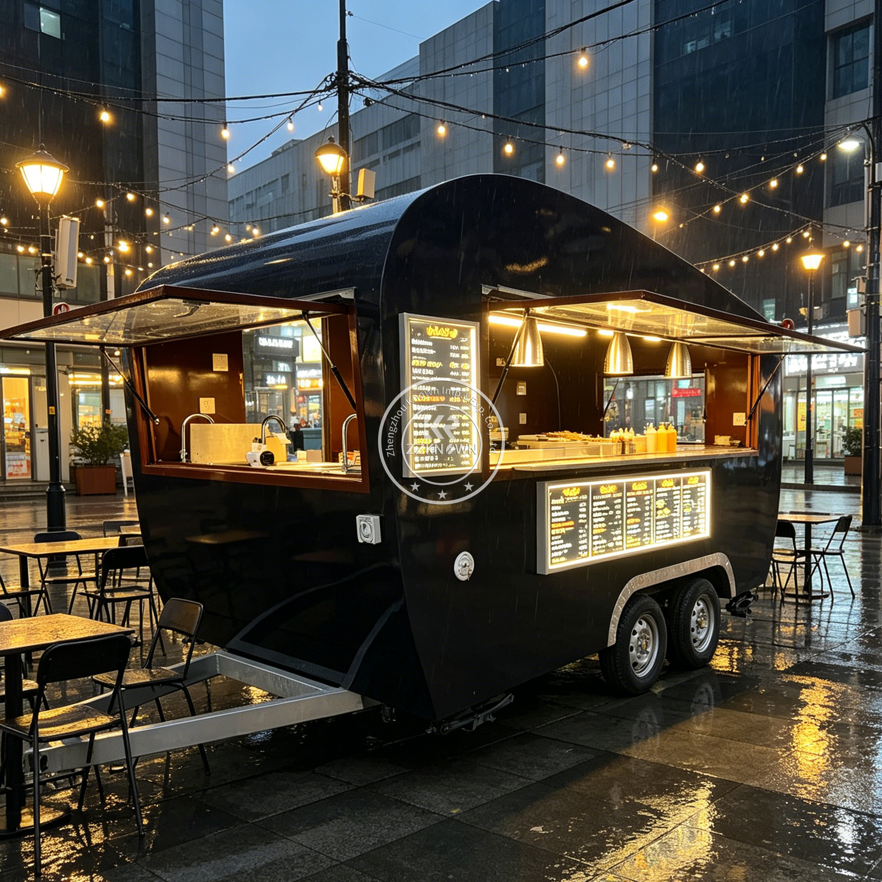 Food Truck With Snacks - Outdoor Mobile Coffee Bubble Tea Ice