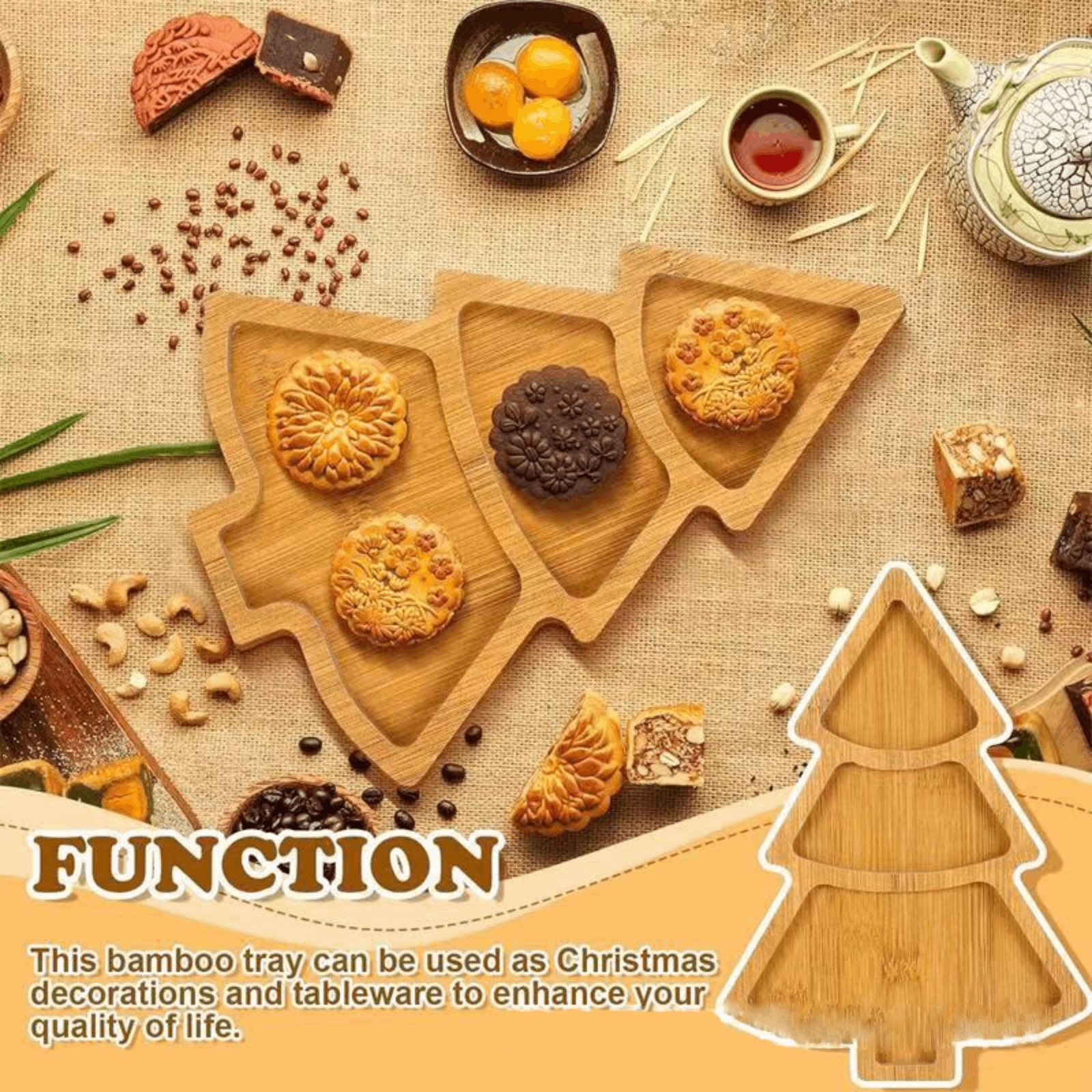 Xmas Food Snacks - Christmas Tree Shaped Serving Tray Serving