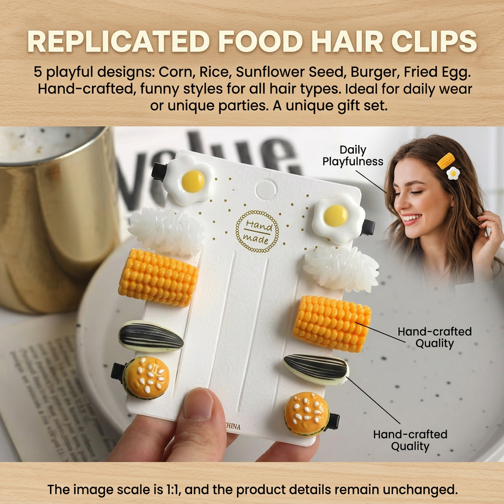 Mini Food Hair Clips Set Reali - đánh giá và giá Food Like Snacks