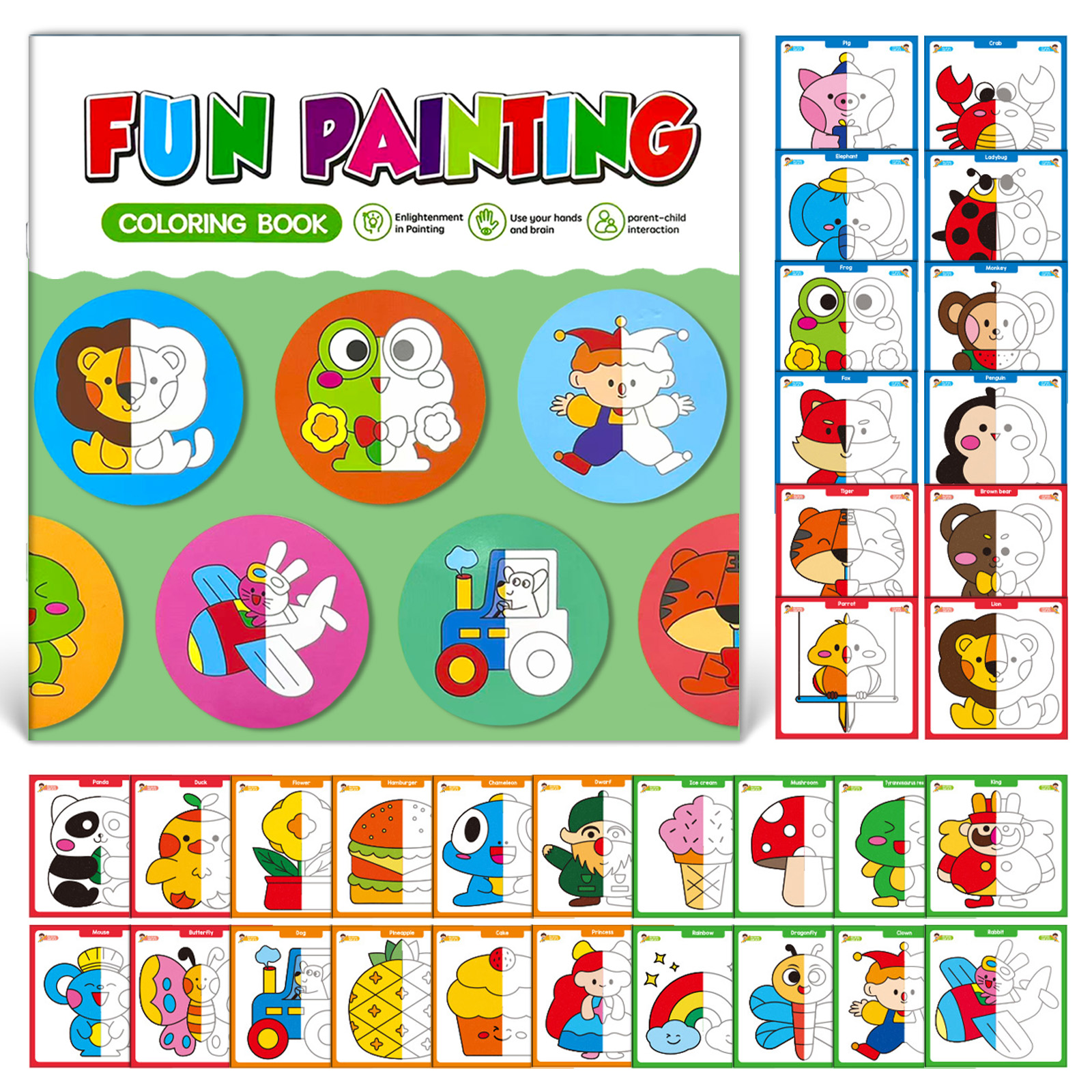 Kids Symmetrical Painting Acti - đánh giá và giá Food Snacks Coloring Book