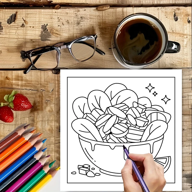 Easy Food and Snacks Coloring  - đánh giá và giá Food Snacks Coloring Book