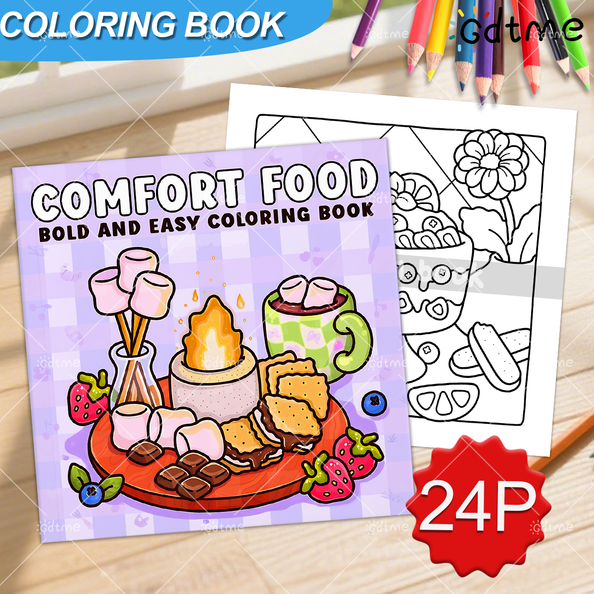 COMFORT FOOD BOLD AND EASY 24  - đánh giá và giá Food Snacks Coloring Book
