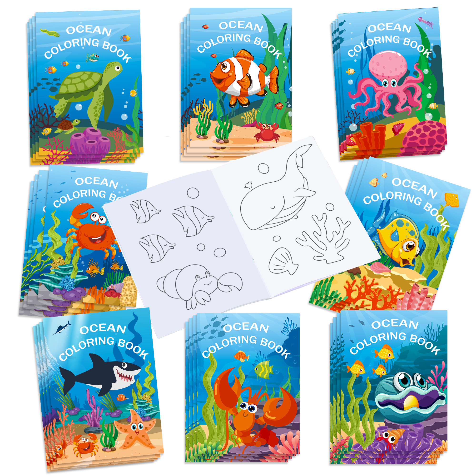 16pcs Cartoon Underwater World - đánh giá và giá Food Snacks Coloring Book