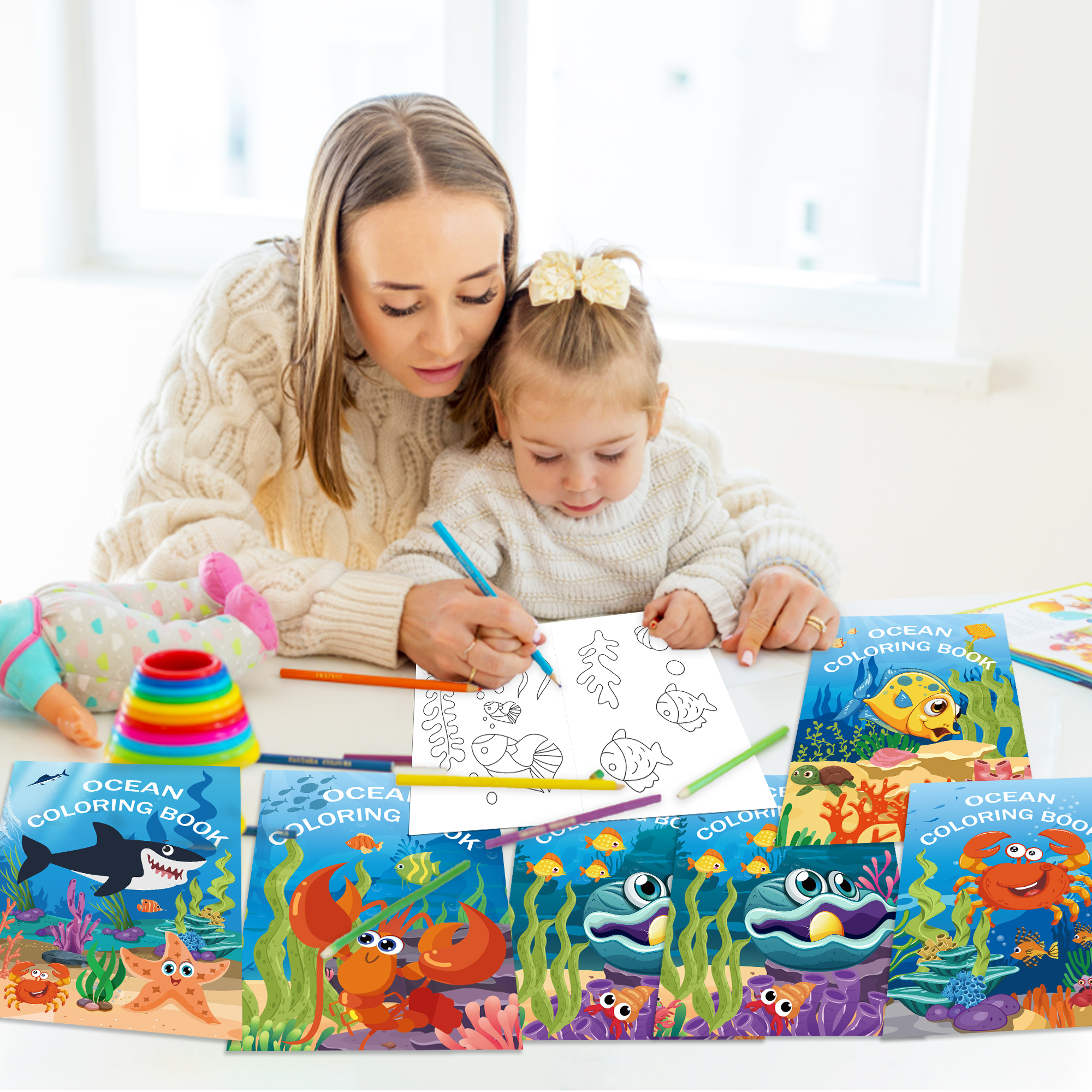 16pcs Cartoon Underwater World - đánh giá và giá Food Snacks Coloring Book