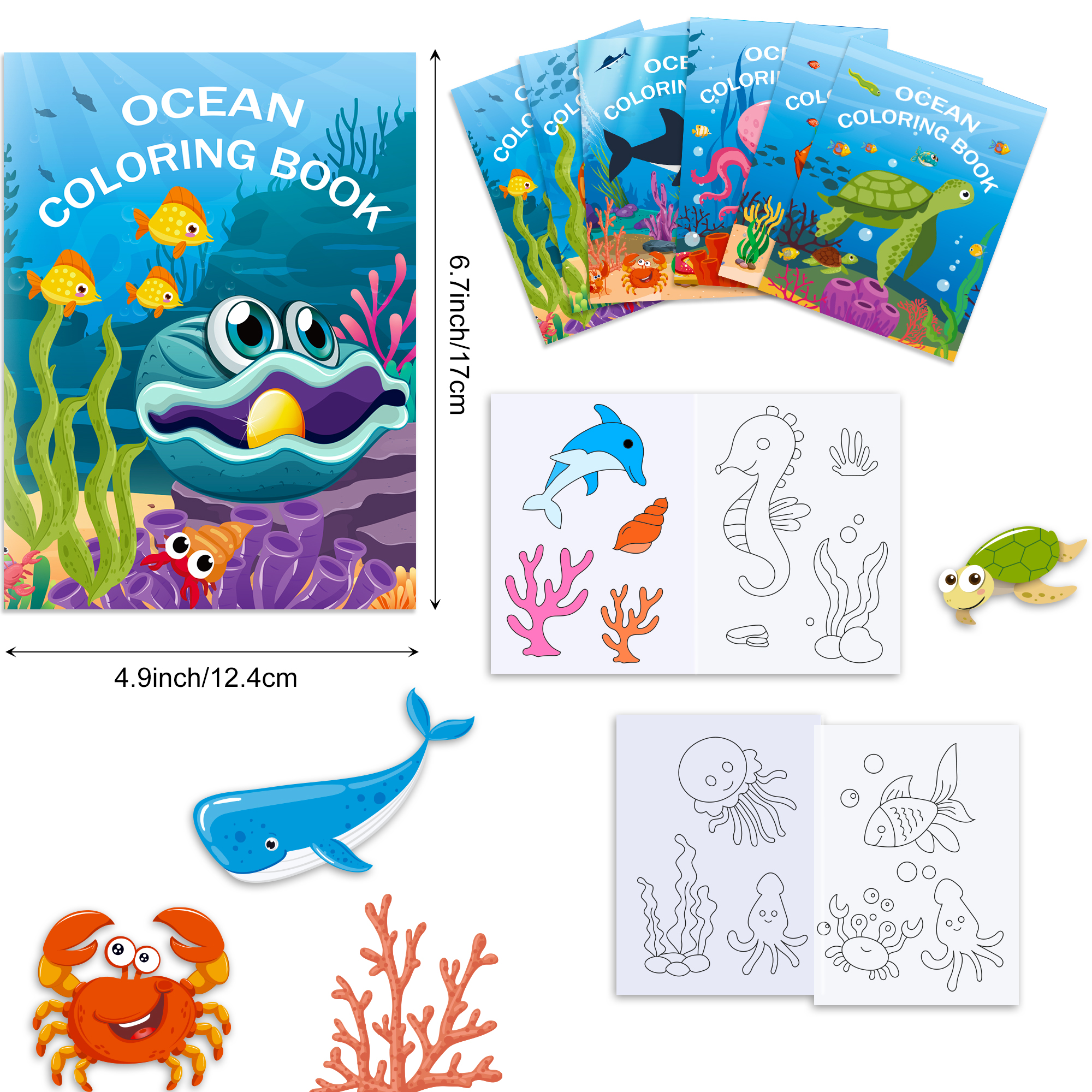 16pcs Cartoon Underwater World - đánh giá và giá Food Snacks Coloring Book