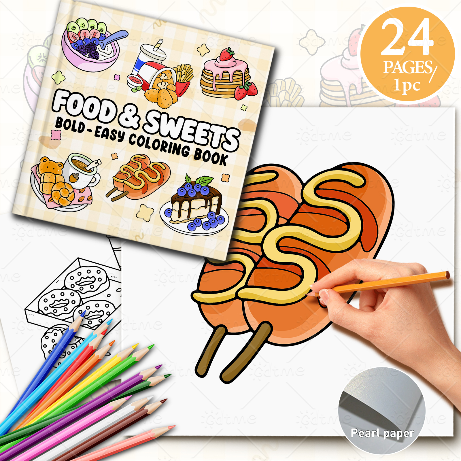 FOOD SWEETS Bold-easy Patterns - đánh giá và giá Food Snacks Coloring Book