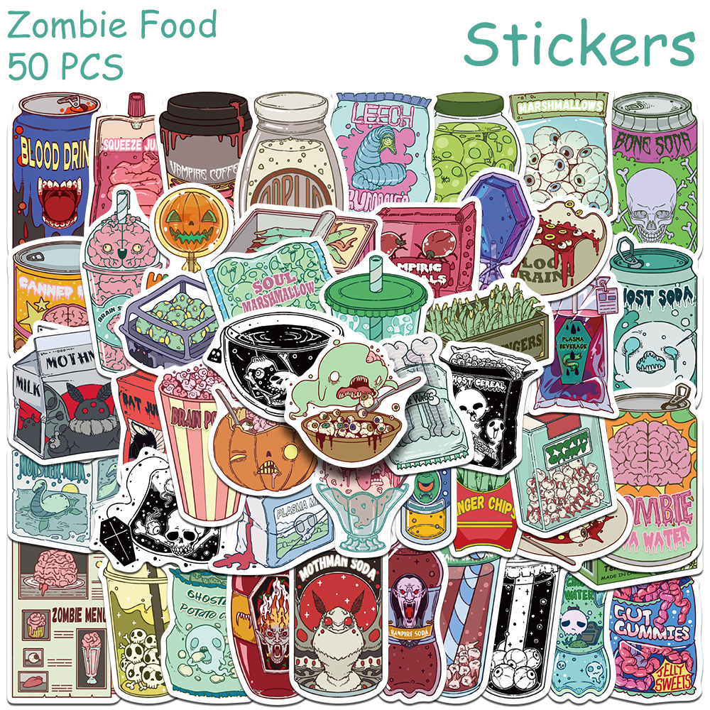 50pcs Horrible Zombie Food Sti - đánh giá và giá Zombie Snacks