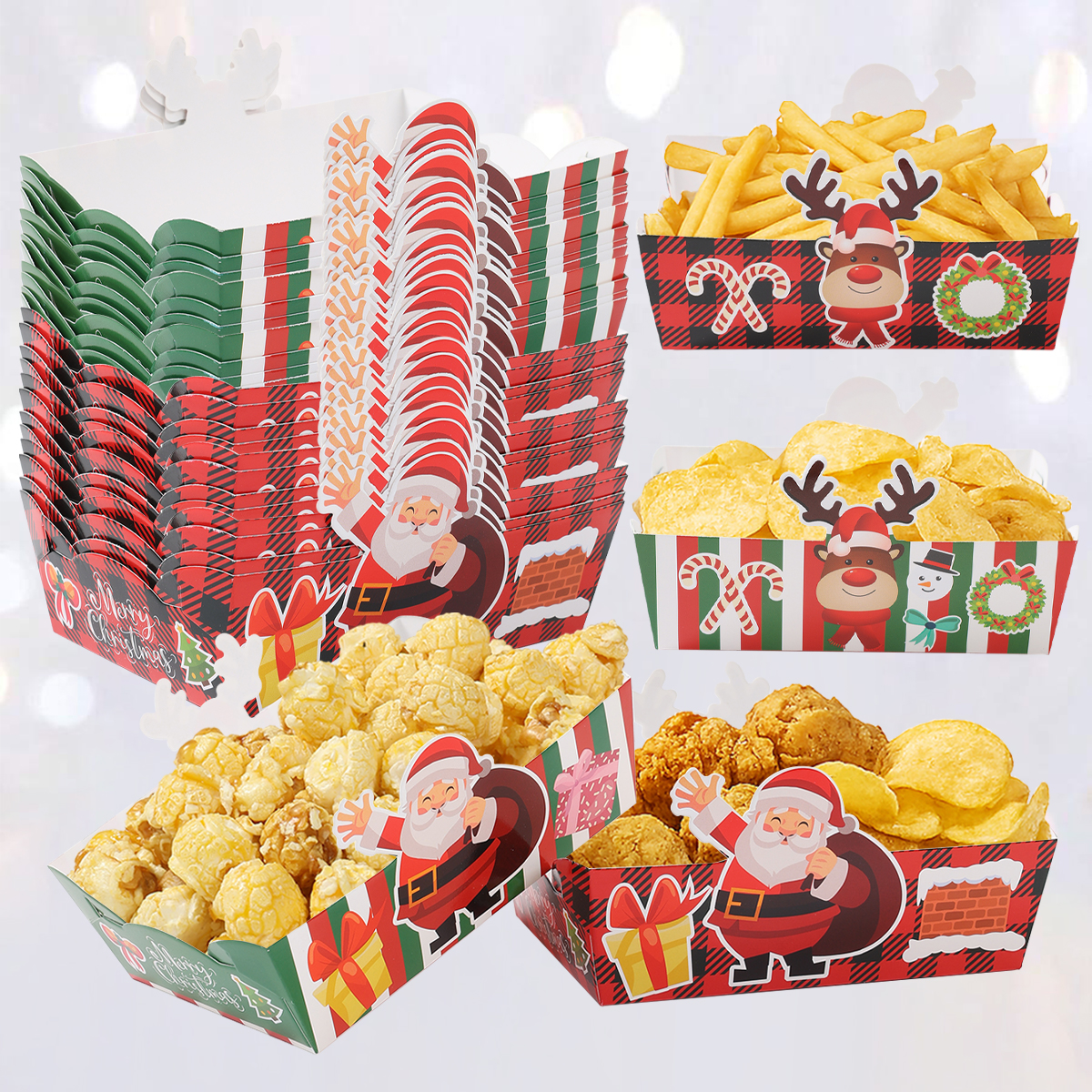 24pcs Christmas Mini Snack Tra - đánh giá và giá Xmas Food Snacks