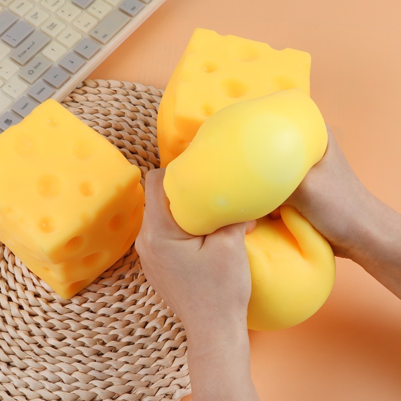 Giant Cube Cheese Squeeze Toy  - đánh giá và giá Food Snacks To Eat