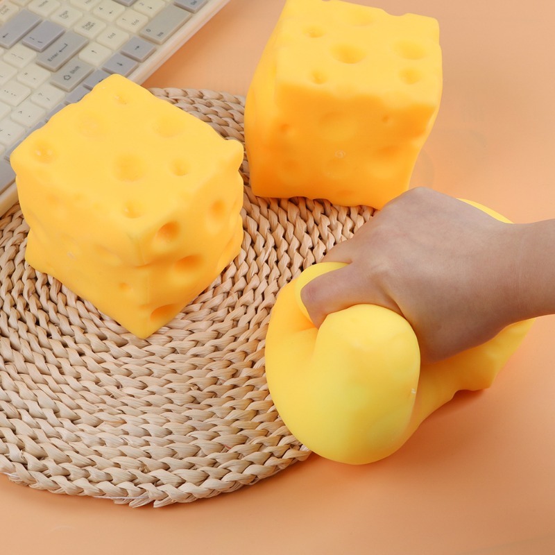 Giant Cube Cheese Squeeze Toy  - đánh giá và giá Food Snacks To Eat