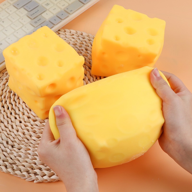 Giant Cube Cheese Squeeze Toy  - đánh giá và giá Food Snacks To Eat