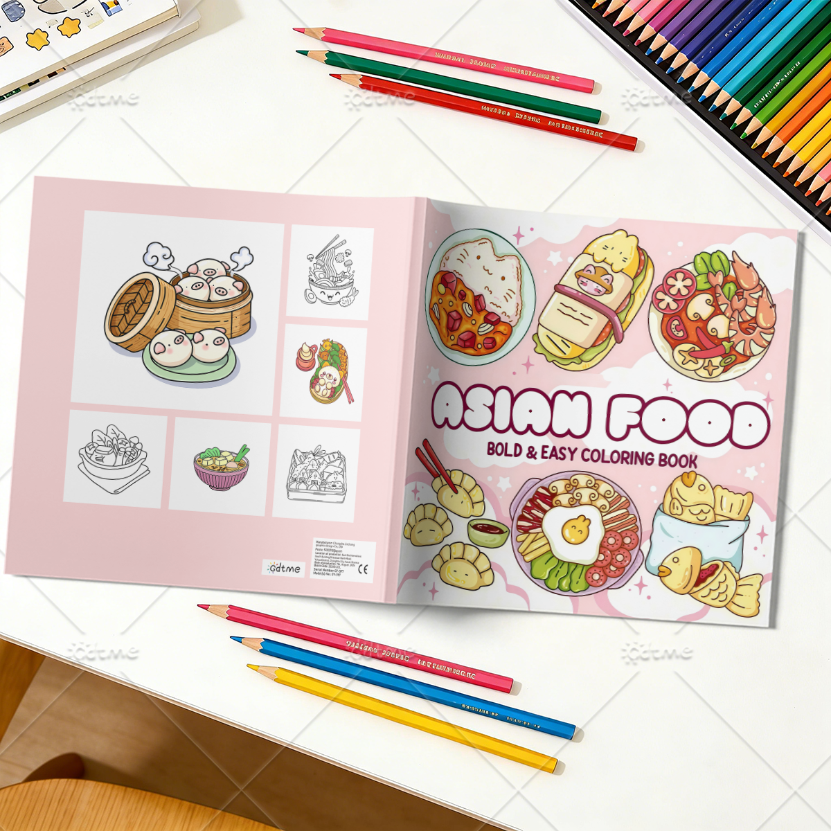 ASIAN Food Bold-easy Patterns  - đánh giá và giá Food Snacks Coloring Book