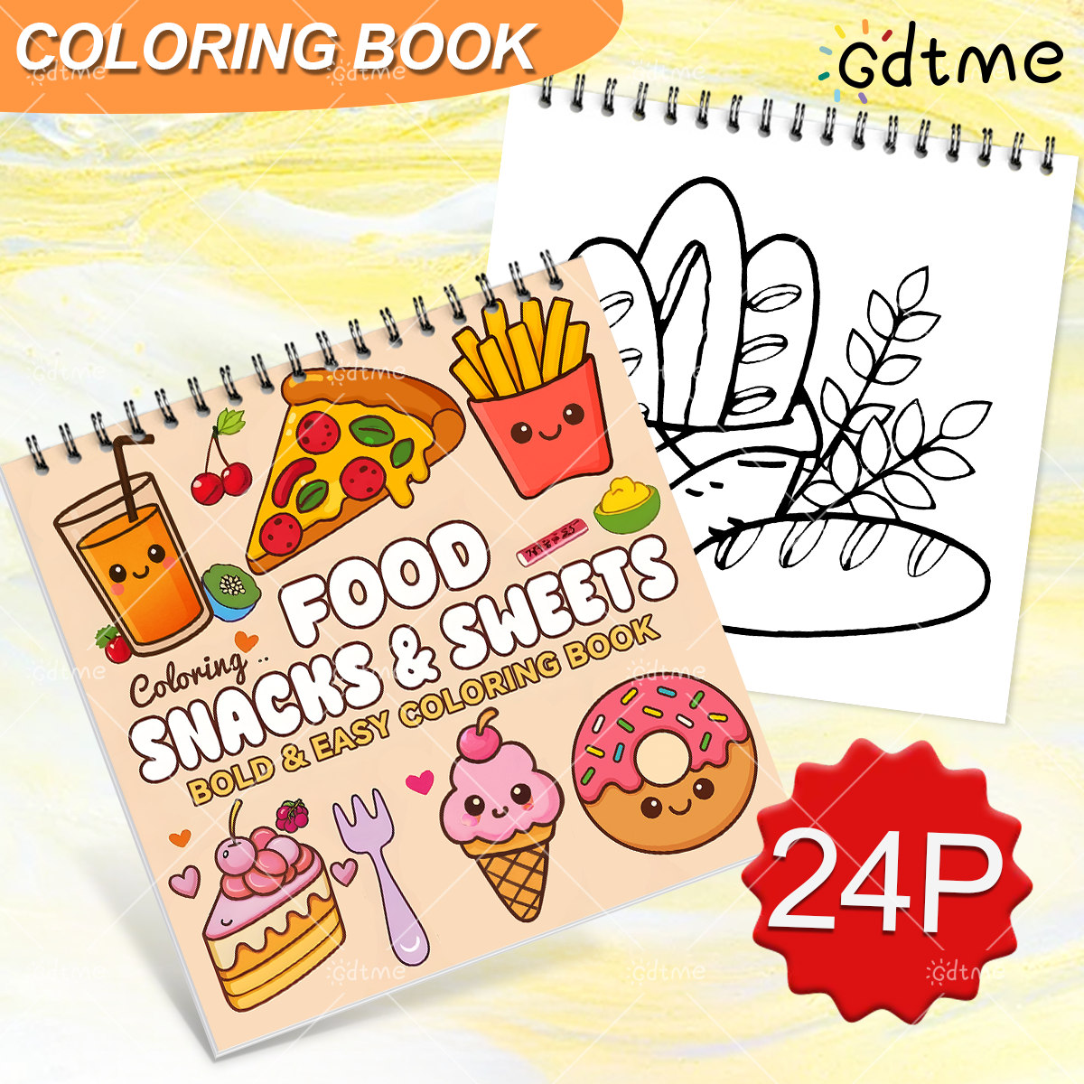 FOOD SNACKS & SWEETS Themed Co - đánh giá và giá Food Snacks Coloring Book