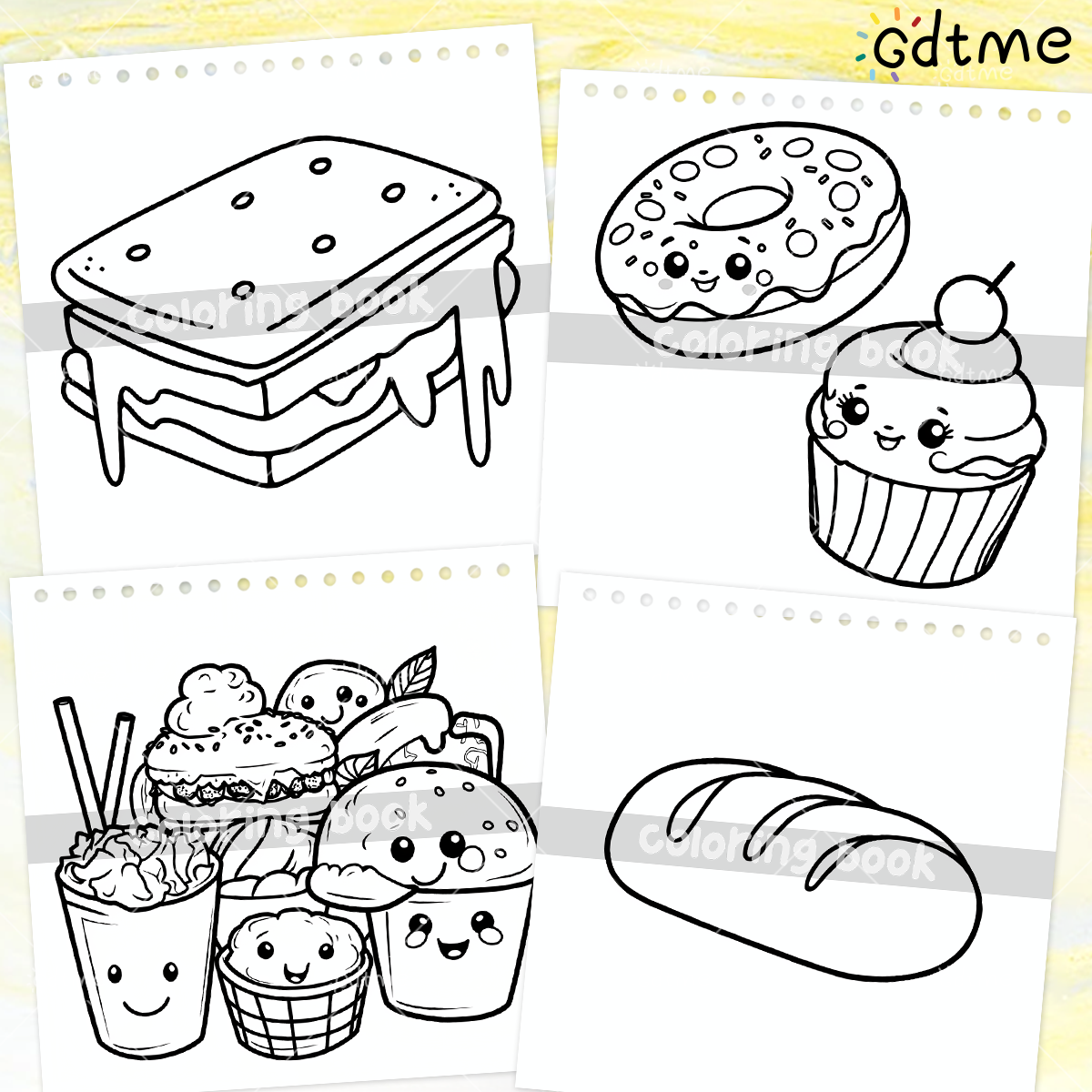 FOOD SNACKS & SWEETS Themed Co - đánh giá và giá Food Snacks Coloring Book