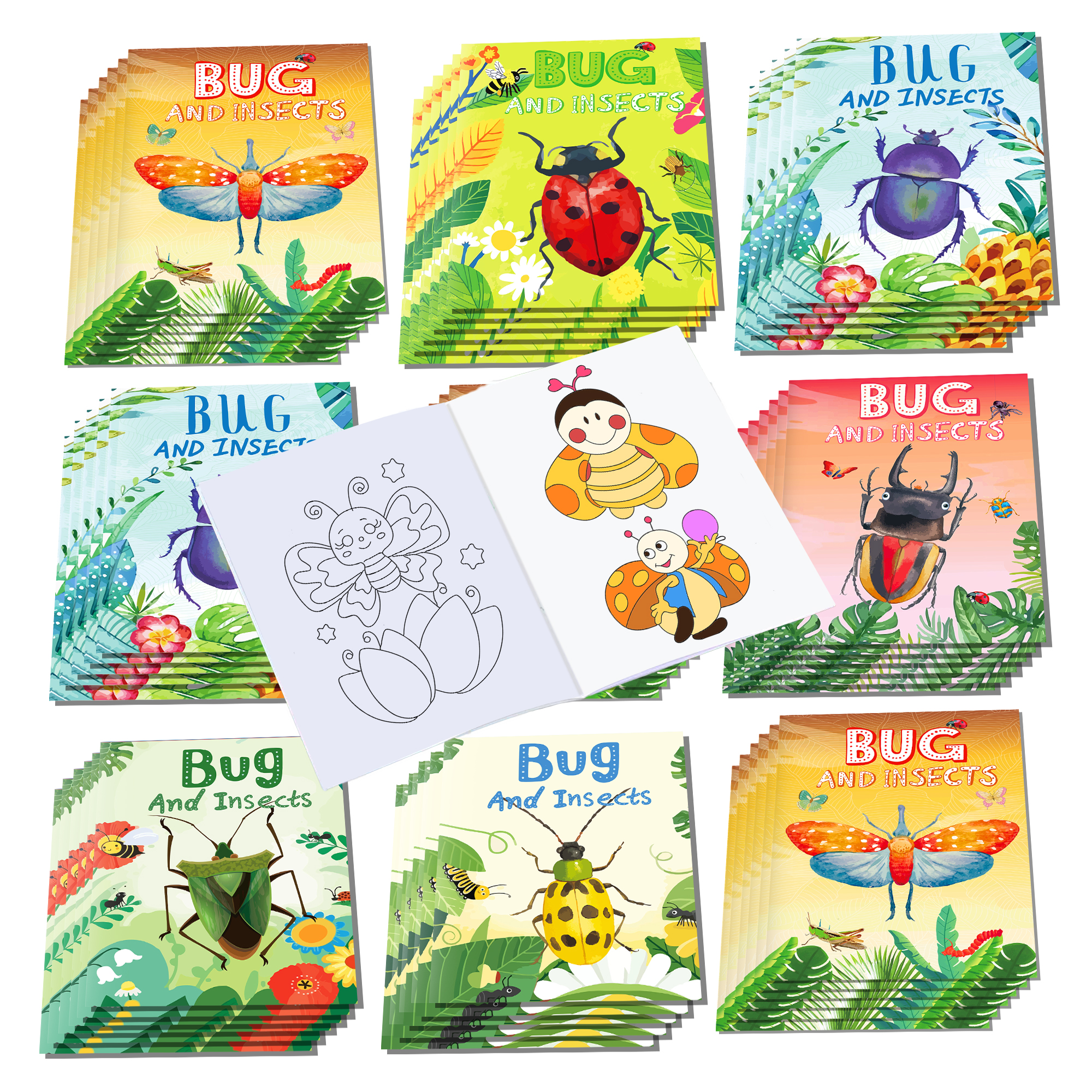 12pcs Cartoon Insect Bug Sprin - đánh giá và giá Food Snacks Coloring Book