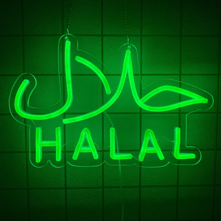 Halal Hanging Door Sign Light  - đánh giá và giá Food Snacks To Eat
