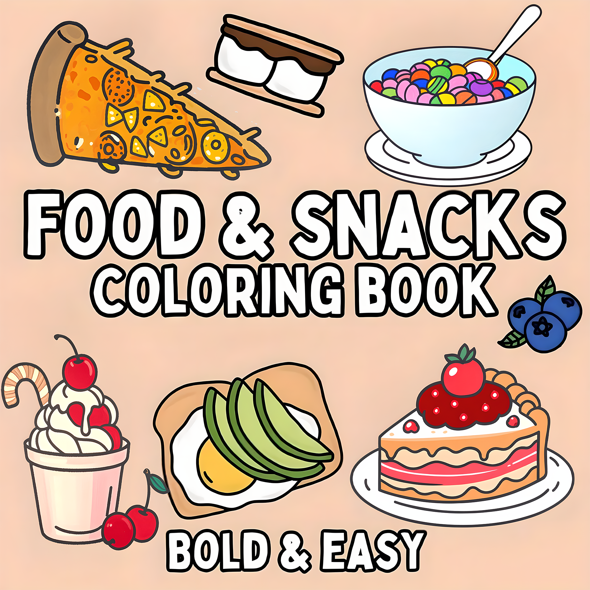 Delicious Food & Snack Themed  - đánh giá và giá Food Snacks Coloring Book