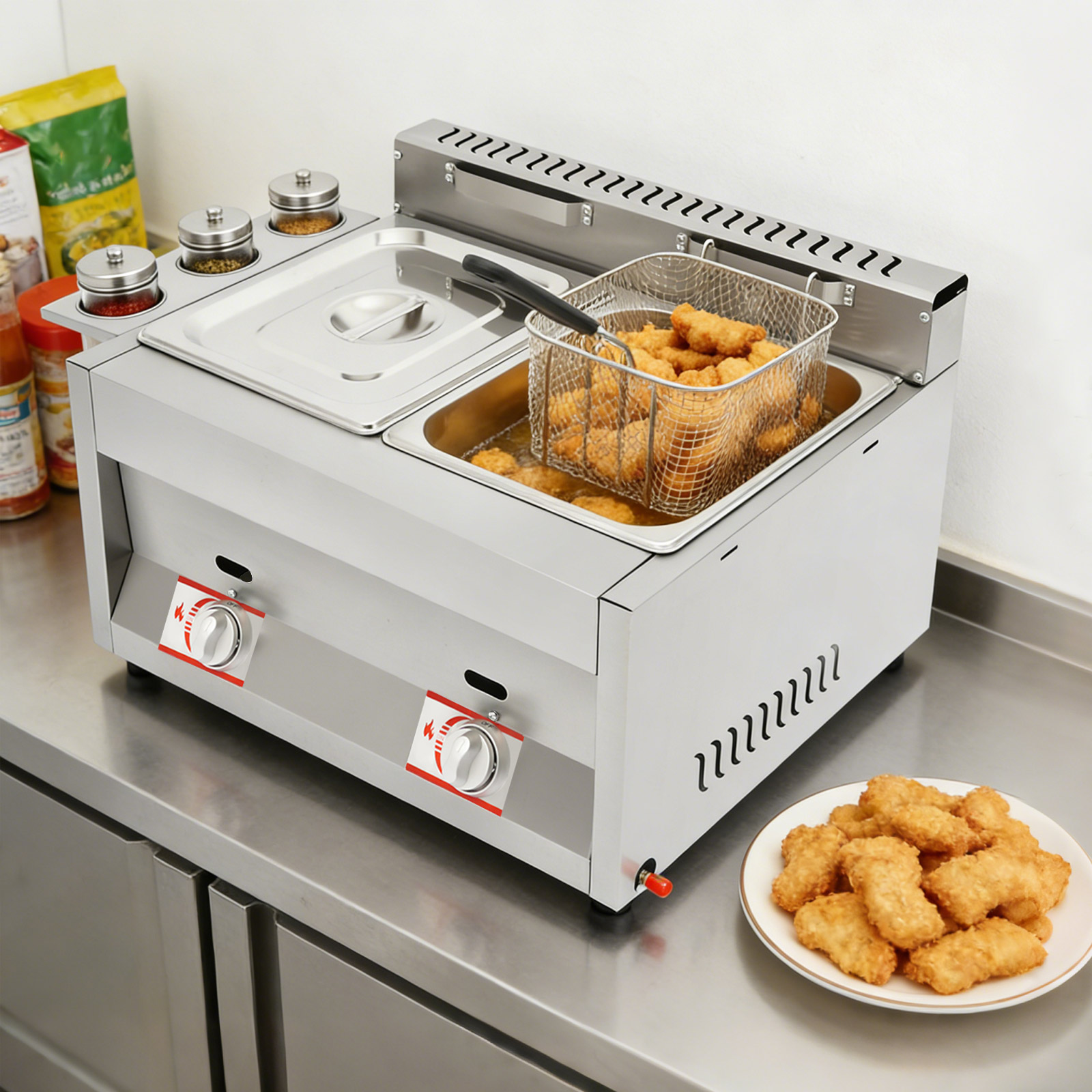 6Lx2 Dual Tank Commercial Gas  - đánh giá và giá Food Energy Snacks