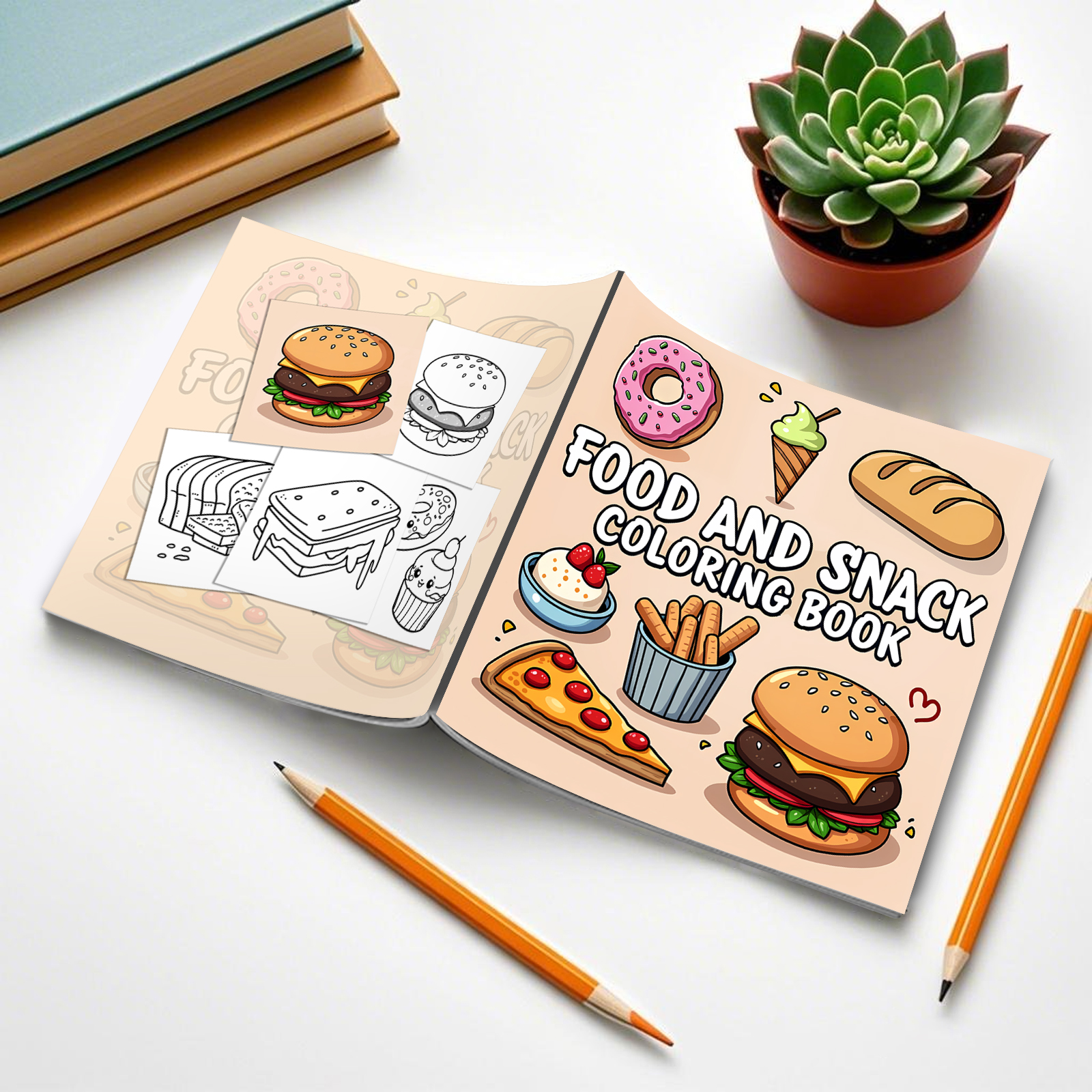 FOOD AND SNACK Coloring Book F - đánh giá và giá Food Snacks Coloring Book