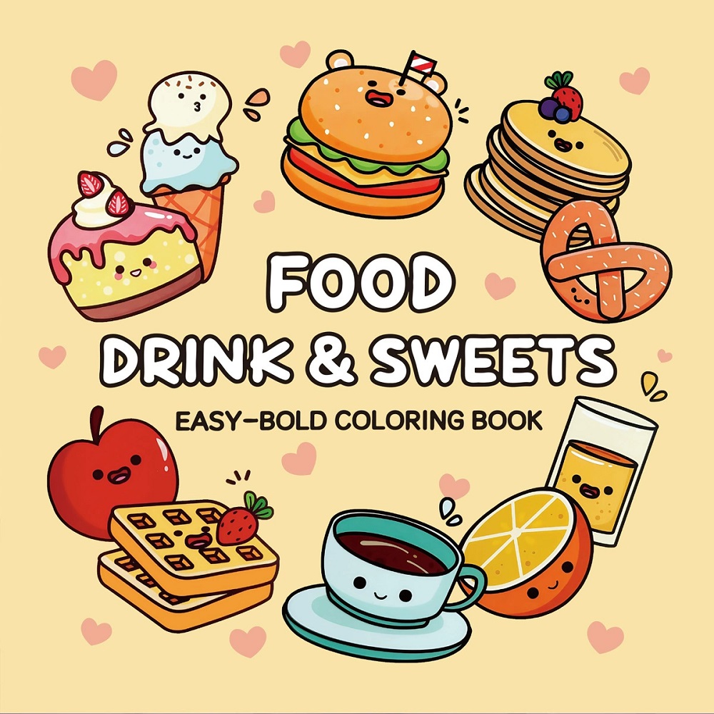 Food Drink & Sweets Easy-bold  - đánh giá và giá Food Snacks Coloring Book