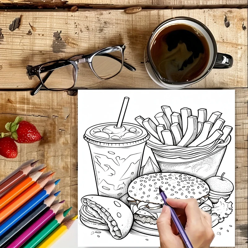 Fast Food Coloring Book for Ad - đánh giá và giá Food Snacks Coloring Book