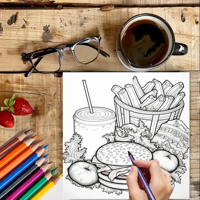 Fast Food Coloring Book for Ad - đánh giá và giá Food Snacks Coloring Book