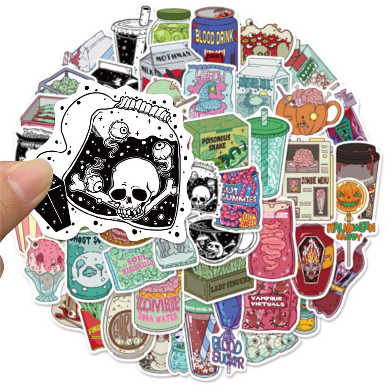 50PCS Zombie Food Stickers Cut - đánh giá và giá Zombie Snacks