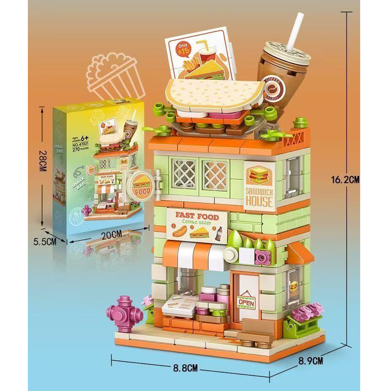 Creative Snack Bar Bricks Mode - đánh giá và giá Food City Snacks